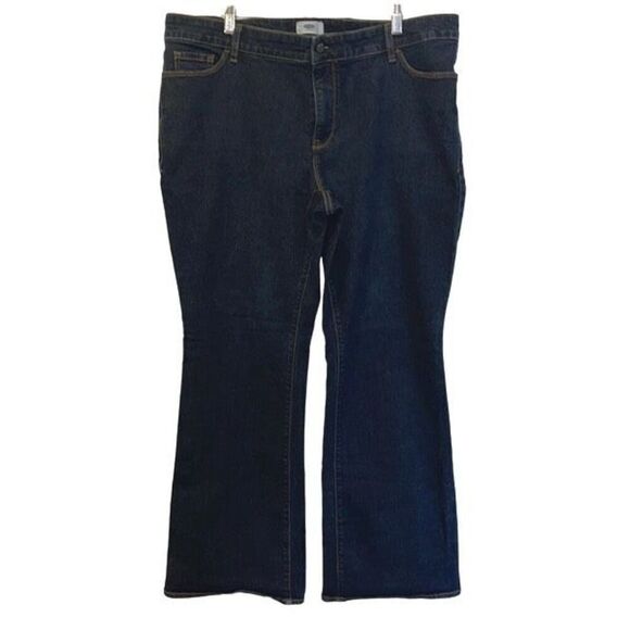 Old Navy Womens Mid Rise Zip Fly Bootcut Denim Jeans Dark Wash‎ Size 20 - Picture 1 of 11